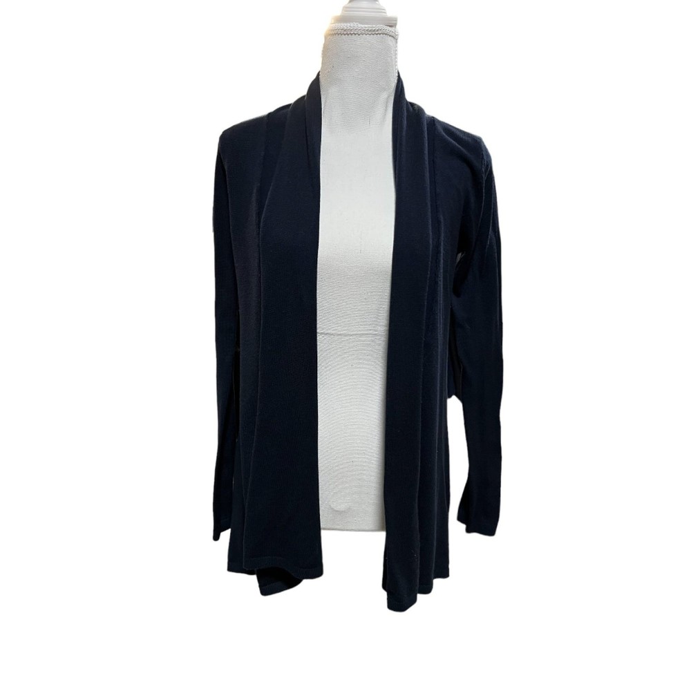 Zara Navy Blue Knit Open Front Cardigan Sweater